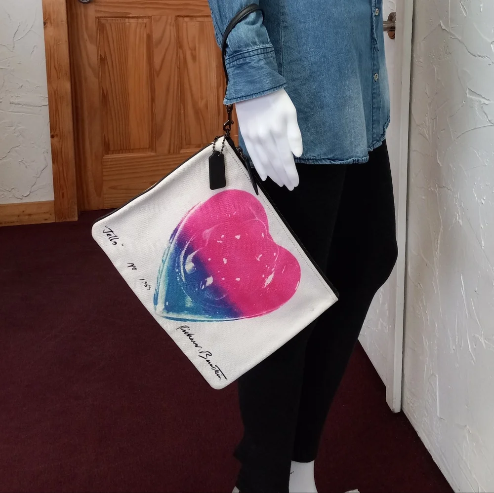 COACH X RICHARD BERNSTEIN POUCH 30 W/ JELLO HEART: JELLO HEART
